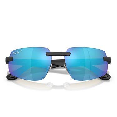 Ray-Ban Occhiali da Sole RB4475CH 601SA1 Sabbia Nero/Blu Specchiato Unisex Polarizzati
