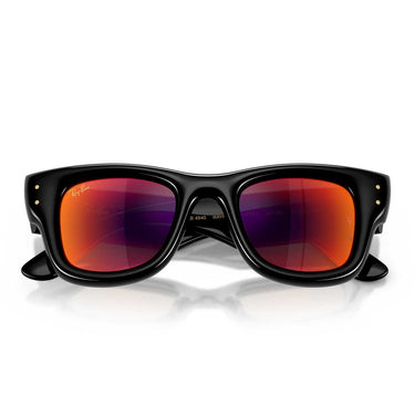 Ray-Ban Occhiali da Sole RB4940 601/6Q Wayfarer Puffer X ASAP Rocky Nero/Marrone Specchiato Arancione Unisex 5