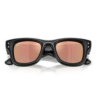 Ray-Ban Occhiali da Sole RB4940B 68647J Wayfarer Puffer X ASAP Rocky Nero con Strass Marrone Scuro Specchiato Rosé Unisex 5