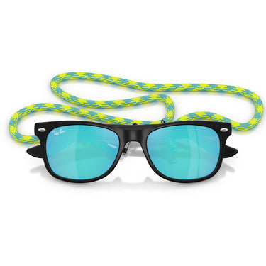 Ray-Ban Gafas de Sol RJ9052S 702855 Wayfarer Kids Negro/Verde Espejado Niños