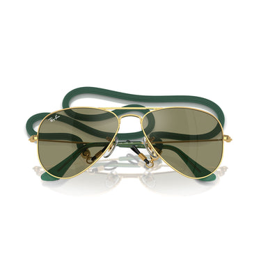 Ray-Ban Gafas de Sol RJ9506S 223/6R Junior Aviator Oro/Verde Niños 5