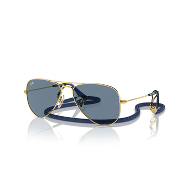 Ray-Ban Gafas de Sol RJ9506S 223/1U Junior Aviator Oro/Azul Espejado Niños