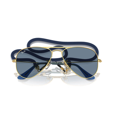 Ray-Ban Gafas de Sol RJ9506S 223/1U Junior Aviator Oro/Azul Espejado Niños