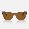 Ray-Ban Occhiali da Sole RW4008 670683 Meta Wayfarer Caramello Marrone Unisex Polarizzati 