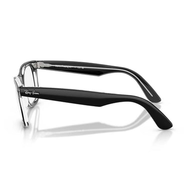 Ray-Ban Occhiali da Vista RX4340V 2034 Wayfarer Ease Nero su Trasparente/Trasparente Unisex 3