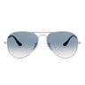 Ray-Ban Lunettes de Soleil RB3025 003/3F Aviator Gradient Argent/Bleu Unisexe