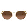 Ray-Ban Gafas de Sol RB3548N 912443 Hexagonal Oro/Marrón Degradado Unisex
