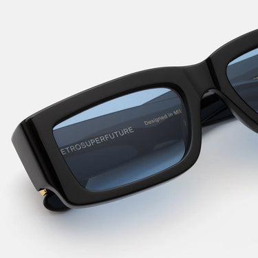 RetroSuperFuture Lunettes de Soleil Notte Azure ONS Noir/Bleu Unisexe 3