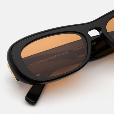 RetroSuperFuture Occhiali da Sole Sugo Refined PJV Nero Arancione Unisex 3