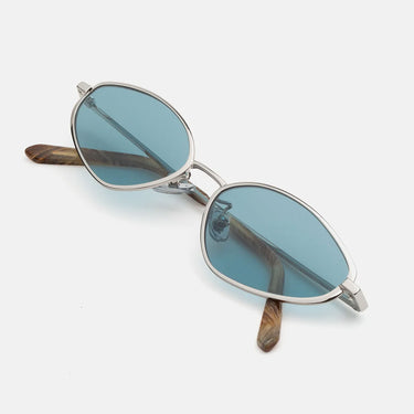 RetroSuperFuture Occhiali da Sole Zyra Graffiato COC Argento Azzurro Unisex  3