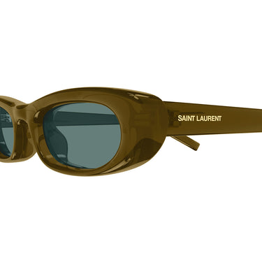 Saint Laurent Occhiali da Sole SL 557 SHADE PLUMP 003 Marrone Fango/Verde Donna 2