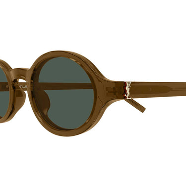 Saint Laurent Occhiali da Sole SL M161 004 Marrone/Verde Unisex 2