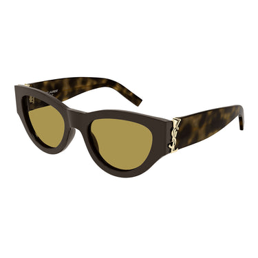 Saint Laurent Occhiali da Sole SL M94 010 Marrone Giallo Donna 2