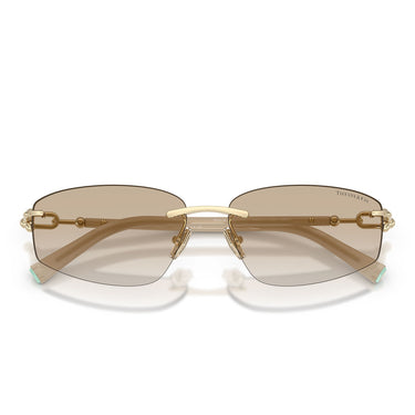 Tiffany & Co. Occhiali da Sole TF3114 602111 Oro Pallido/Trasparente Sfumato Grigio Chiaro Unisex 4