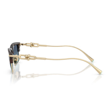 Tiffany & Co. Occhiali da Sole TF4262K 80159S Placcato Oro Marrone Azzurro Sfumato Unisex 3