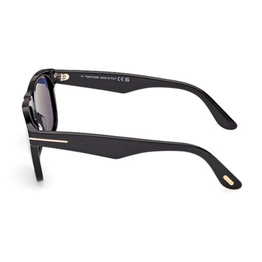 Tom Ford Sunglasses FT1284 01V Marlon Glossy Black/Blue Unisex 3