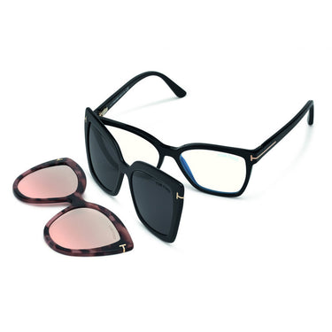 Tom Ford Occhiali da Vista FT5641-B 001 Nero Lucido Trasparente con 2 Clip Donna 2