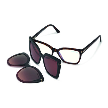 Tom Ford Occhiali da Vista FT5641-B 054 Marrone Trasparente con 2 Clip Donna 2