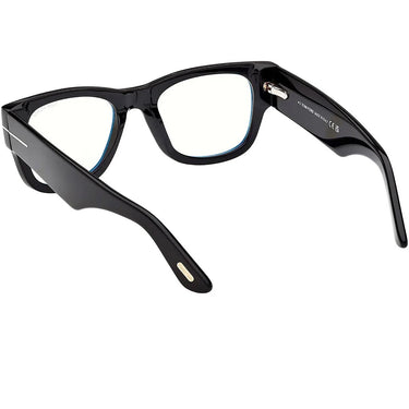 Tom Ford Occhiali da Vista FT6099-B 001 Nero Lucido/Trasparente con Clip Grigio Fumo Uomo