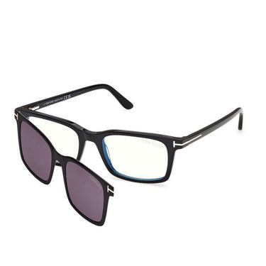 Tom Ford Occhiali da Vista FT6175-B 001 Nero Lucido Trasparente con Clip Grigio Scuro Uomo 2