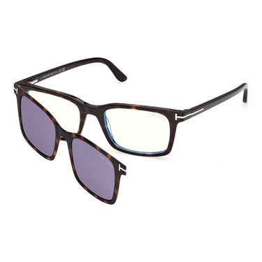Tom Ford Occhiali da Vista FT6175-B 052 Marrone Trasparente con Clip Blu Scuro Uomo 2