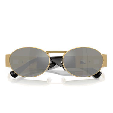 Versace Occhiali da Sole VE2264 100230 Oro/Verde Specchiato Argento Unisex 5