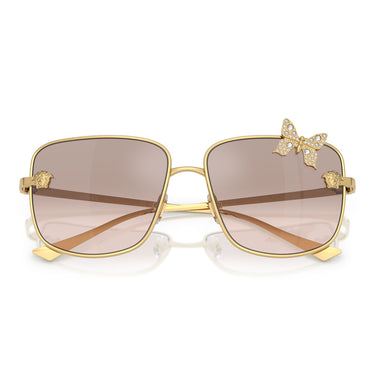 Versace Occhiali da Sole VE2282 10028Z Oro/Marrone Chiaro Donna