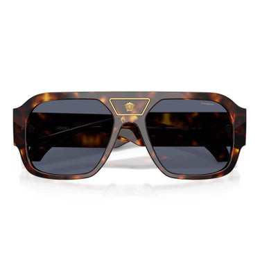 Versace Occhiali da Sole VE4508U 55372V Marrone/Blu Scuro Uomo Polarizzati 4