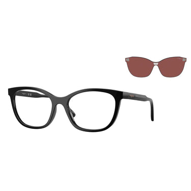 Vogue Occhiali da Vista VO5746S 20711W Nero/Trasparente con Clip Rosso Donna 4