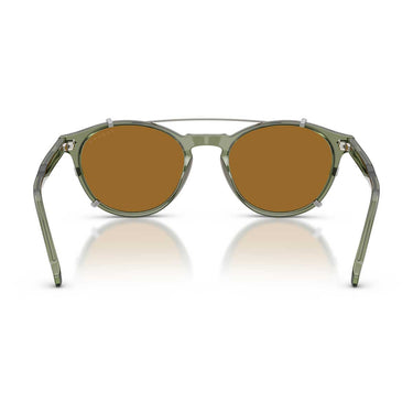 Vogue Occhiali da Vista VO5751S 28211W Verde Trasparente/Trasparente con Clip Marrone Uomo 5